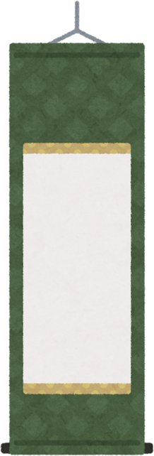 Illustration of a Blank Japanese Hanging Scroll